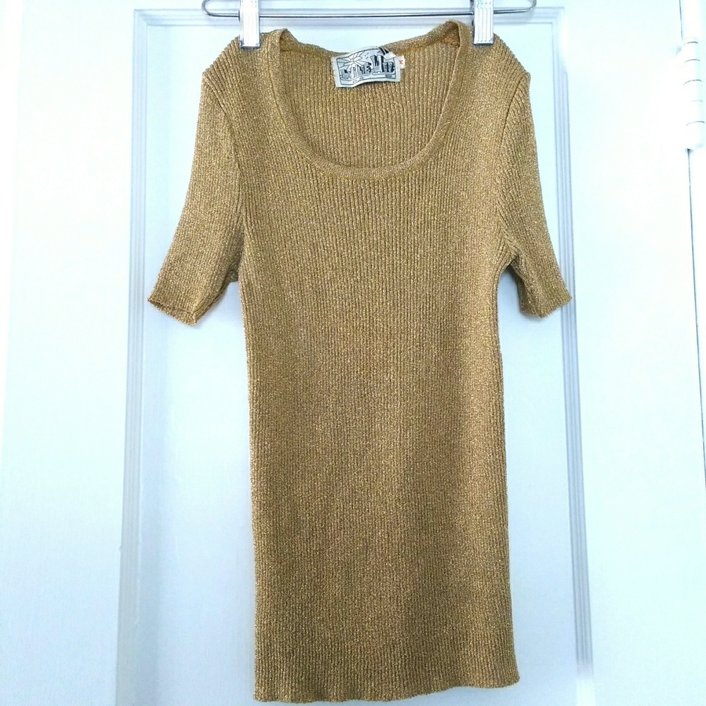 4/$20 Vintage Women Gold Short SleeveTee